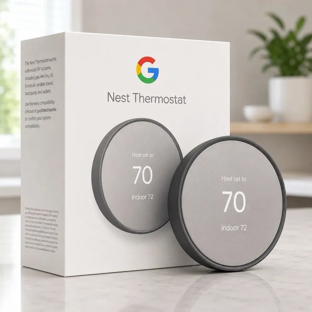 Google G4CVZ Nest Smart Thermostat, Charcoal, Factory Sealed - Picture 1 of 9